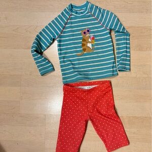 Mini Boden Kitty Cat Rash Guard Set